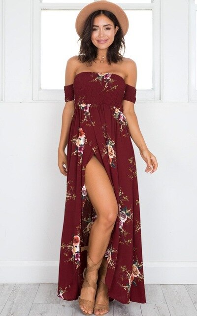 Boho Strapless Summer Dress