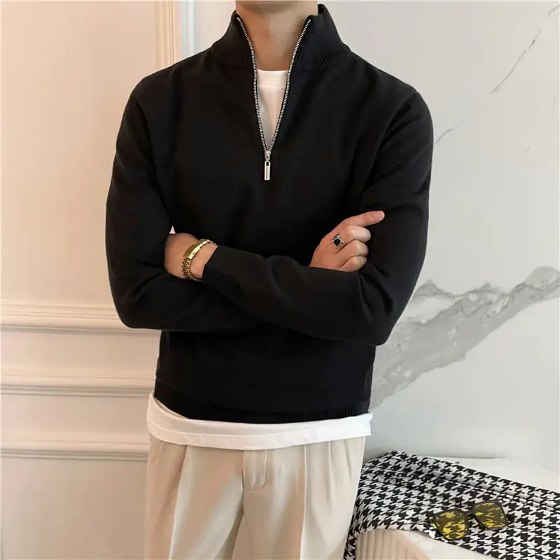 Castille Noir- Half Zip Sweater