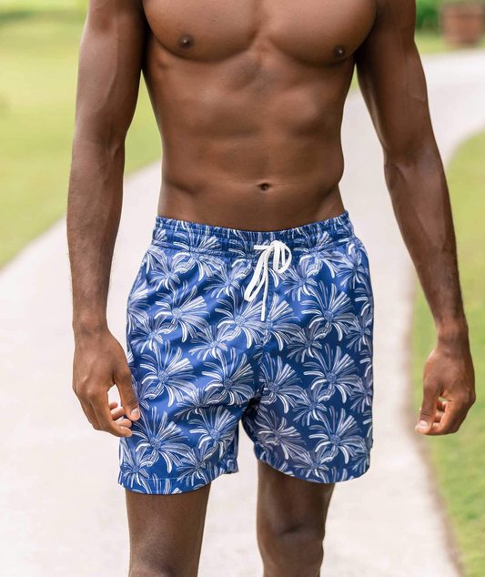 Marbella Mens Swim Shorts (palms pattern)