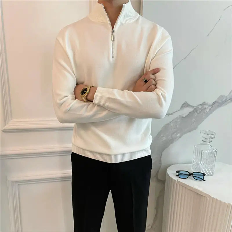 Castille Blanch Half Zip Sweater